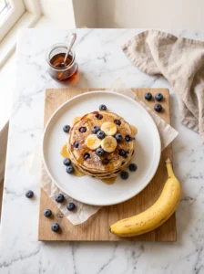 Banana Blueberry Pancakes — Soft, Golden & Naturally Sweet