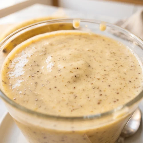 Macro shot of smooth, golden banana milkshake texture, a classic old-fashioned banana milkshake